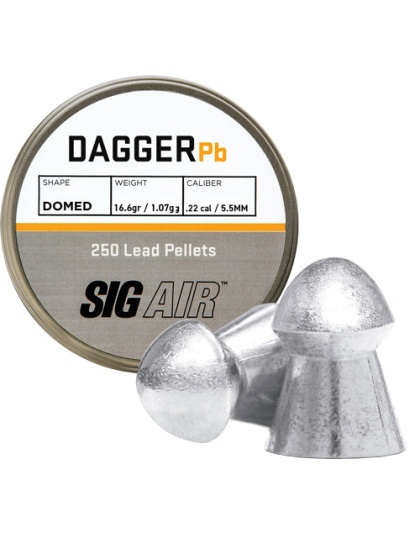 Sig Pellets .22 Dagger Domed - 16.60gr Lead Alloy 250 Ct.