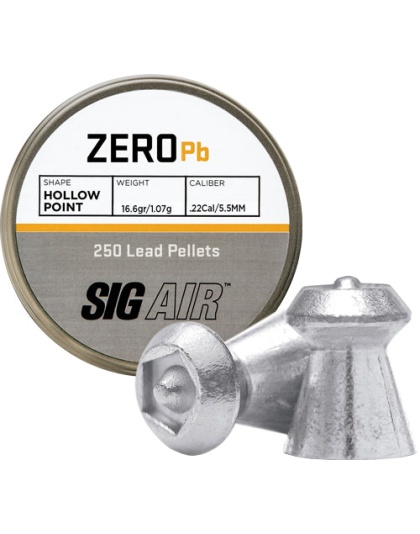 Sig Pellets .22 Zero 16.6gr - Hp Tip Lead Alloy 250 Ct.