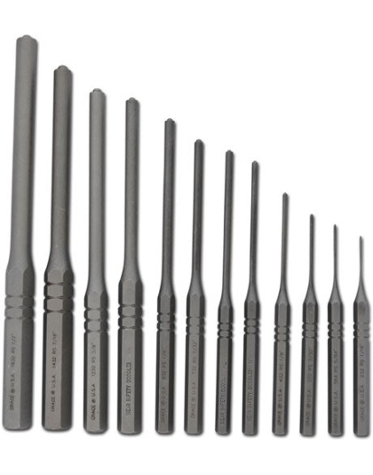 Grace Usa Roll Pin Punch Set - Steel 12pc W-vinyl Pouch