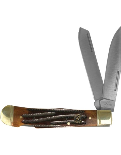 Abkt Roper Double Action Lock - Back Trapper 3.25" Coffee Hndl
