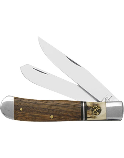 Abkt Roper Laredo Stag Trapper - 3.25" Wood-bone Handle