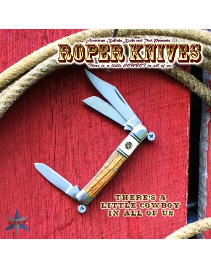 Abkt Roper Series Laredo Stag - Stockman 3-blade Wood Handles