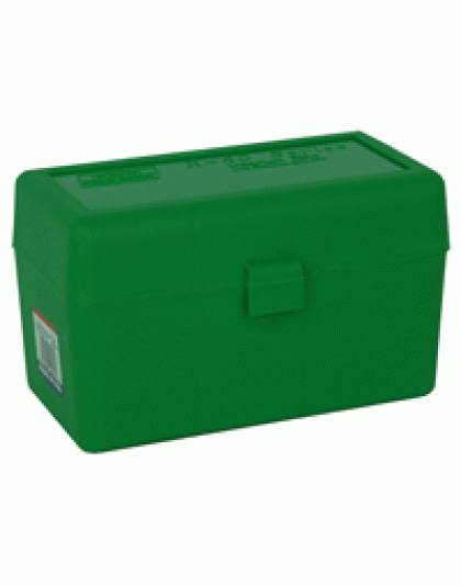 Mtm Ammo Box Magnum Rifle - 50-rounds Flip Top Style Green