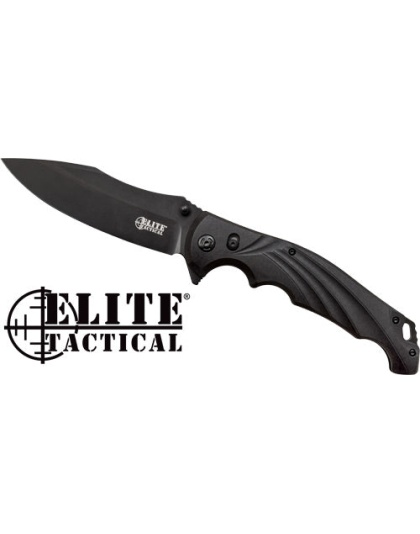 Mc Elite Tactical Conqueror - 4.8" Drop Pnt Flder Blk-blk
