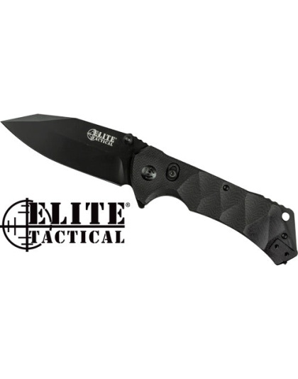 Mc Elite Tactical Parallax - 3.5" Drop Point Folder Blk-blk