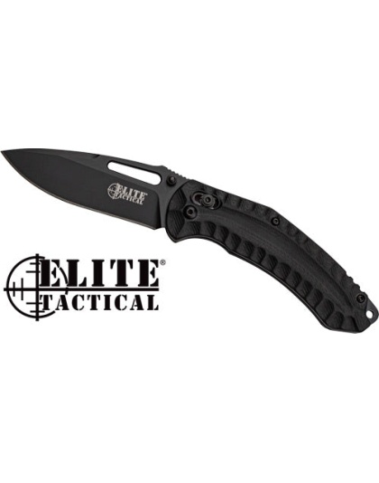 Mc Elite Tactical Pyrodex 3.3" - Drop Point Folder Black-black