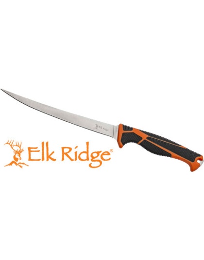 Mc Elk Ridge Trek 7" Fillet - Knife With Sheath Blk-org-ss