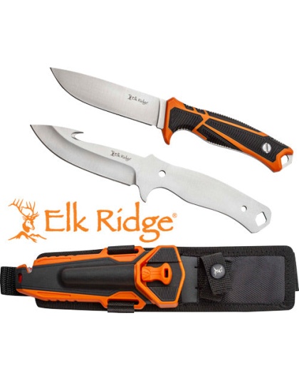 Mc Elk Ridge Trek 4.5" Guthook - Drp Pnt Combo Org-blk-ss W-sth