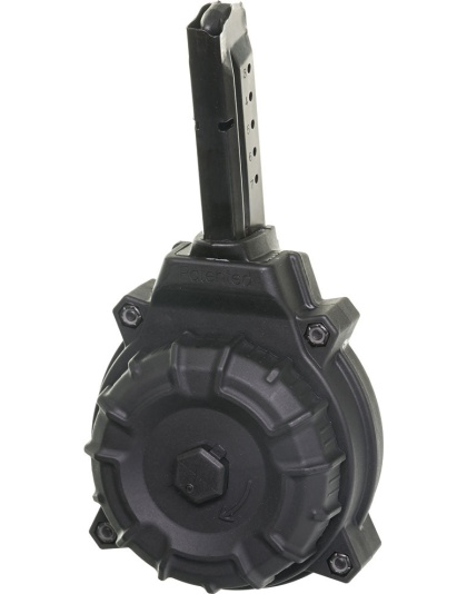 Pro Mag Magazine S&w Shield - 9mm 50-round Drum Black Poly