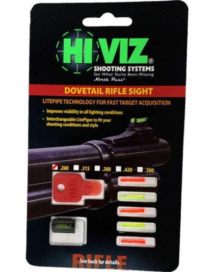 Hiviz Rifle Front Sight For - 3-8" Dovetail .260"