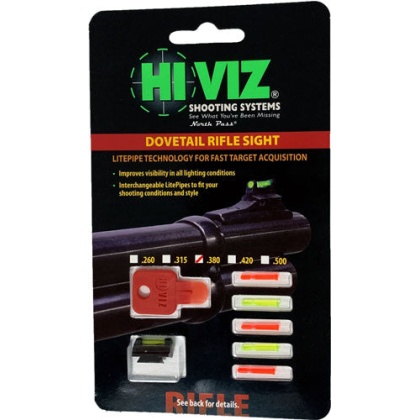 Hiviz Rifle Front Sight For - 3-8" Dovetail .380"