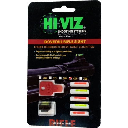 Hiviz Rifle Front Sight For - 3-8" Dovetail .420"