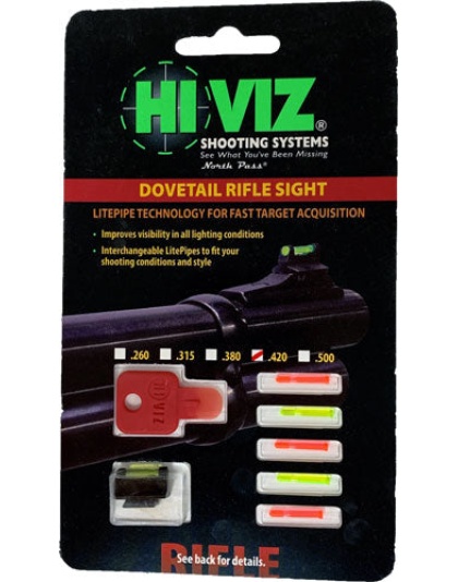 Hiviz Rifle Front Sight For - 3-8" Dovetail .420"