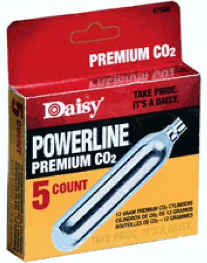 Daisy Co2 Cylinders 12-grams - 5-cyl-pack 12-packs-carton