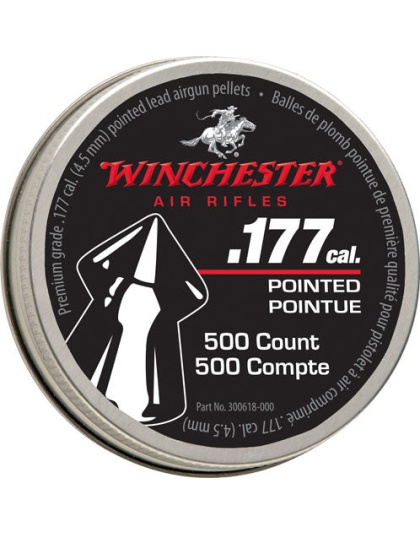 Winchester .177 Pointed Pellet - 500 Count Tin 6 Pack Case