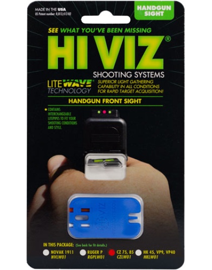 Hiviz Litewave Front Sight For - Cz 75-83-85-97-p01 3-litepipes