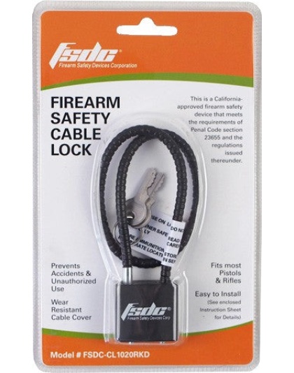 Fsdc Cable Lock 15" Coated - 1-pk W-2 Keys Ca Doj Approved