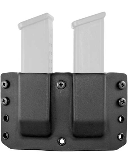 Comp-tac Twin Warrior Mag Pch - Belt Clip Amb #4 Glock 9-40 Bl
