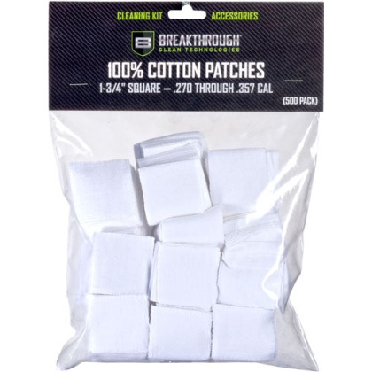 Breakthrough Cleaning Patches - 1 3-4" Square .270-357 50 Pack