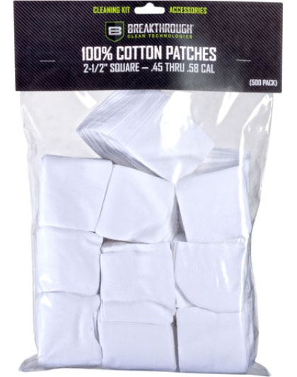 Breakthrough Cleaning Patches - 2 1-2" Square .45-.58 50 Pack