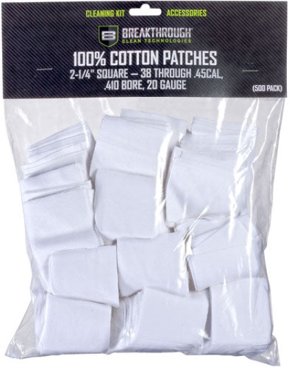Breakthrough Cleaning Patches - 2 1-4" Square .38-.45 50 Pack