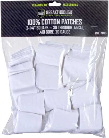 Breakthrough Cleaning Patches - 2 1-4" Square .38-.45 50 Pack