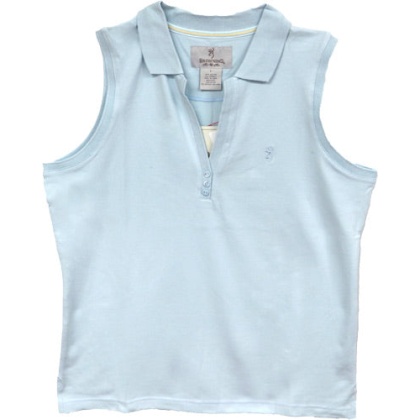 Bg Women's Sleeveless Polo - Large Ice Blue<