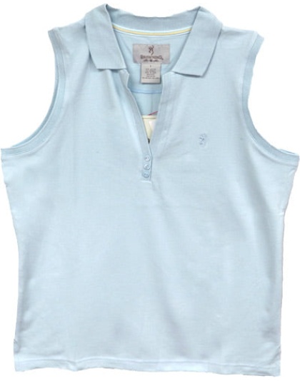 Bg Women's Sleeveless Polo - Medium Ice Blue<