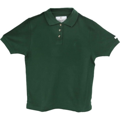 Bg Women's Ss Sleeve Buck Mark - Polo Medium Forest Green<