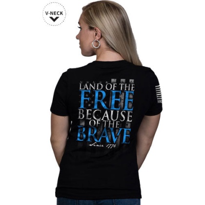 Nine Line Apparel Because Of - The Brave Wmn's T-shirt Bl 2xl