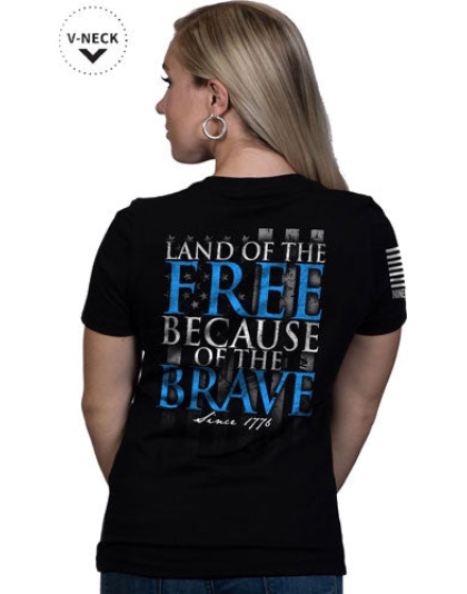 Nine Line Apparel Because Of - The Brave Wmn's T-shirt Bl 2xl