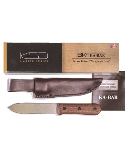 Ka-bar Becker Kephart Knife - 5.12" Bld Wlnt Hndle Lthr Shth