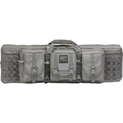 Bulldog 37" 2 Gun Tactical Cse - 3 Large Accessory Pockets Grey