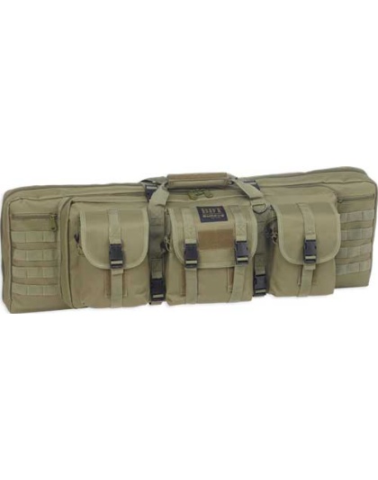 Bulldog 37" 2 Gun Tactical Cse - 3 Large Accessory Pockets Grn