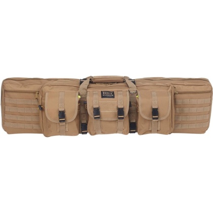 Bulldog 43" 2 Gun Tactical Cse - 3 Large Accessory Pockets Tan