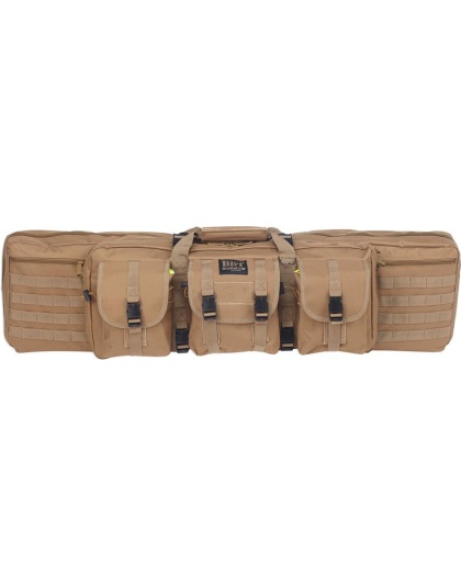Bulldog 43" 2 Gun Tactical Cse - 3 Large Accessory Pockets Tan