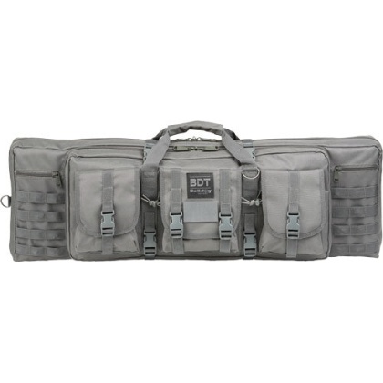 Bulldog 36" 2 Gun Tactical Cse - 3 Large Accessory Pockets Grey