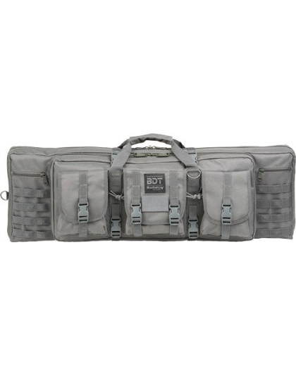 Bulldog 36" 2 Gun Tactical Cse - 3 Large Accessory Pockets Grey