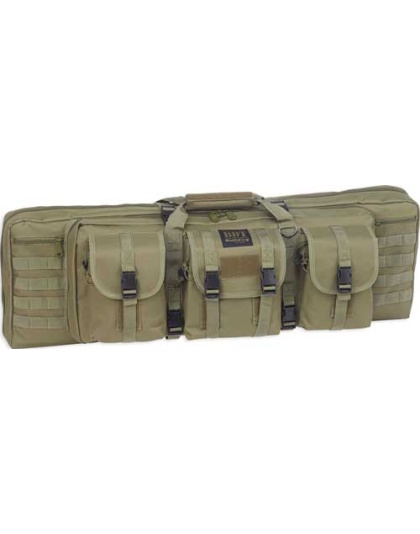Bulldog 37" Single Tactical Cs - 3 Large Accessory Pockets Grn