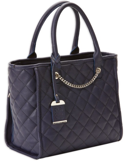 Bulldog Concealed Carry Purse - Quilted Tote Style Navy