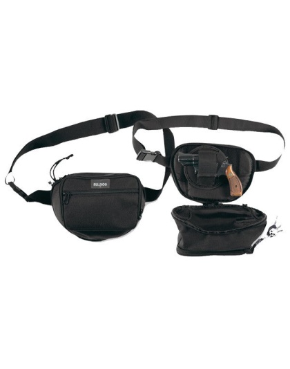 Bulldog Fanny Pack Holster For - Med Gun Blk 10" W- Univ Holstr