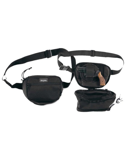 Bulldog Fanny Pack Holster For - Sm Gun Black 9" W- Univ Holstr