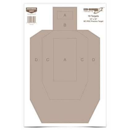 B-c Target Eze-scorer 12"x18" - Ipsc Practice 10 Targets