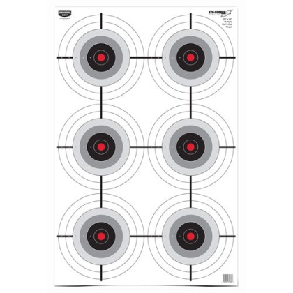 B-c Target Eze-scorer 23"x35" - Multiple Bull's-eye 5 Targets