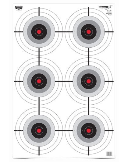 B-c Target Eze-scorer 23"x35" - Multiple Bull's-eye 5 Targets