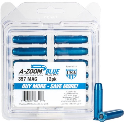 A-zoom Metal Snap Cap Blue - .357 Magnum 12-pack