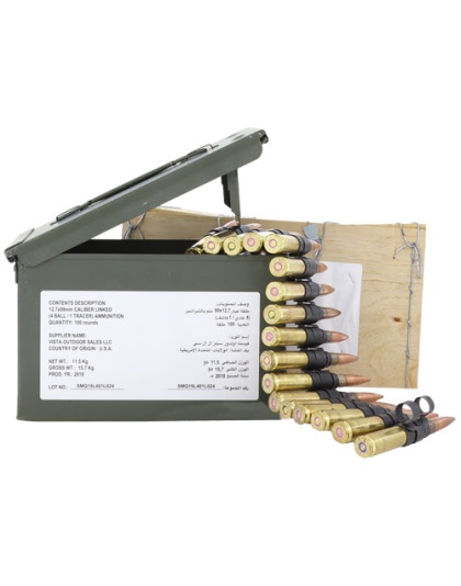 Federal Ammo .50 Bmg M33 Ball - M17 Tracer 4:1 Linked 100rds