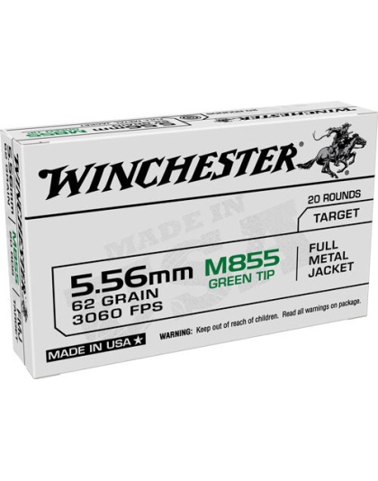 Win Ammo Usa 5.56x45 - 62gr. Green Tip 20-pack