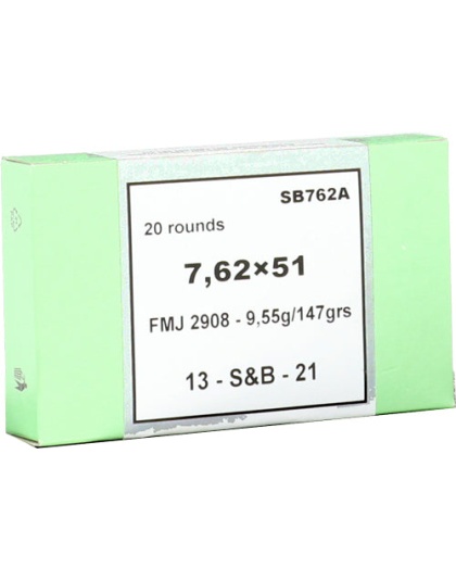 S&b Ammo 7.62x51 .308 Win. - 147gr.fmj 20-pack