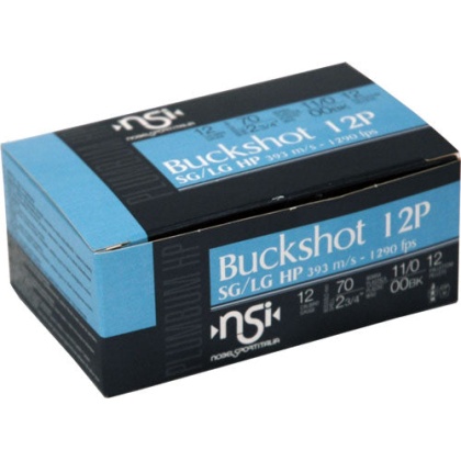 Nobelsport Ammo 12ga. 2.75"* - 00bk 12-pellets 10-pk 25bx-cse